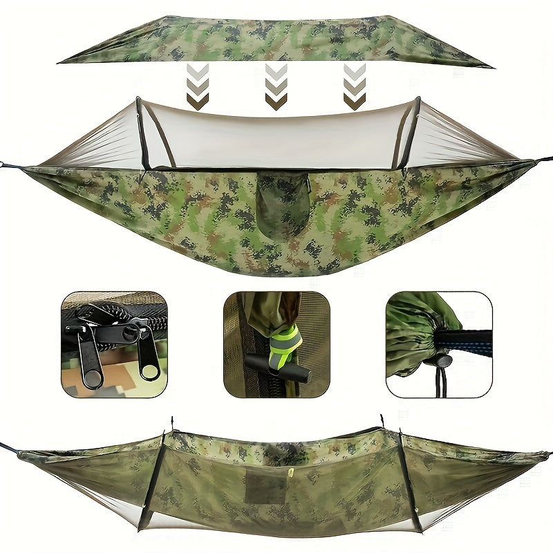 3-in-1 Hammock With Mosquito Net & Sun Shelter Waterproof Double Sleeping Campin