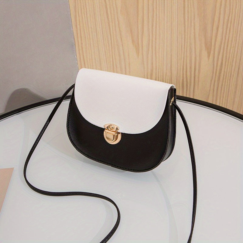 Girls Contrast Saddle Bag Shoulder Crossbody Coin Bag