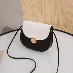 Girls Contrast Saddle Bag Shoulder Crossbody Coin Bag
