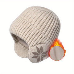 Men's Thickened Windproof Knitted Hat Winter Warm Beanie Cap Ear Warmer