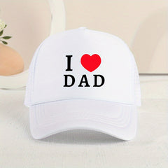 Casual I LOVE DAD Mesh Stitching Cap Sun Protection Comfortable Cap