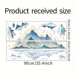 2pcs Confucius Mountain Water Painting Wall Stickers Living Room Decoration