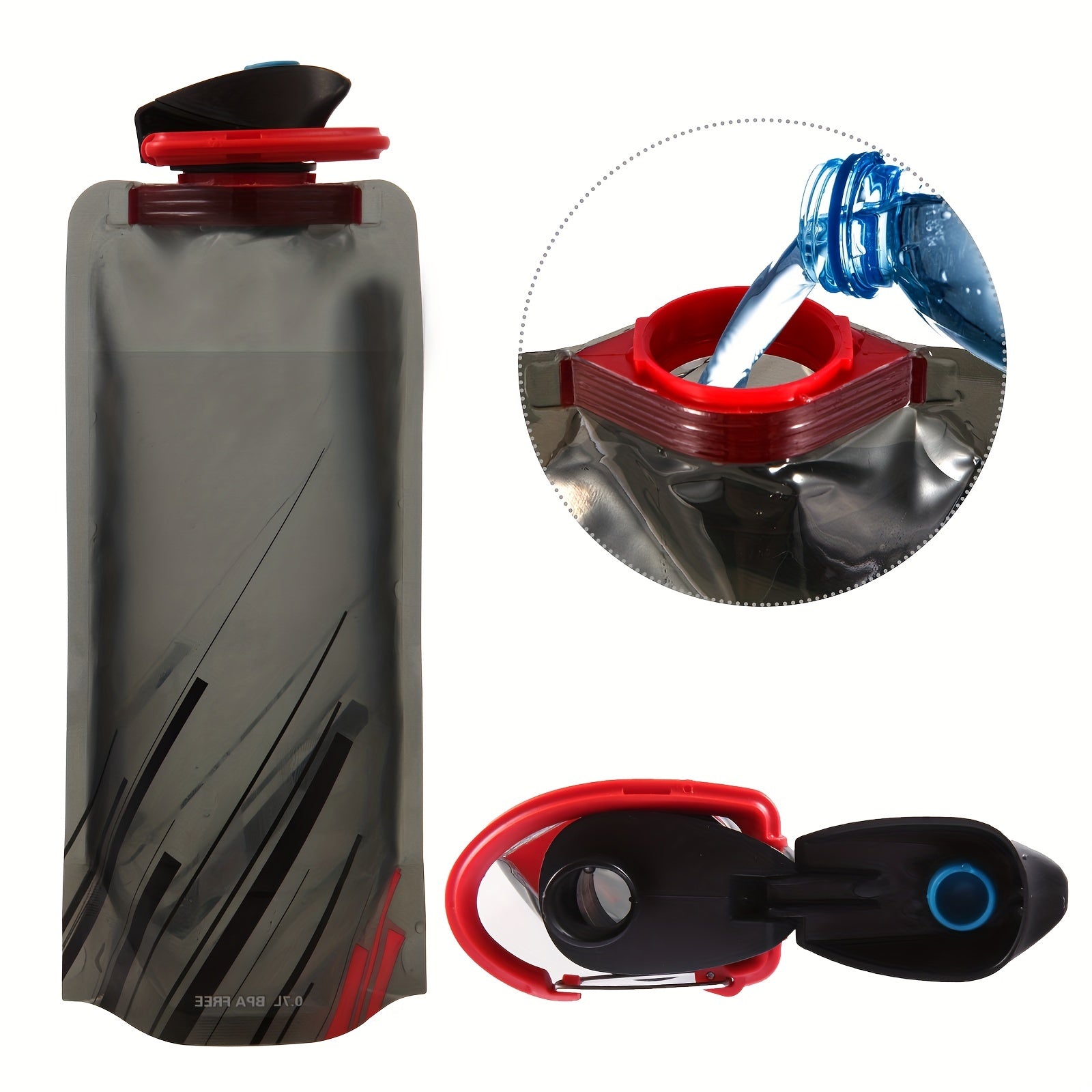 2pcs 700ML Foldable PVC Water Bottles for Travel