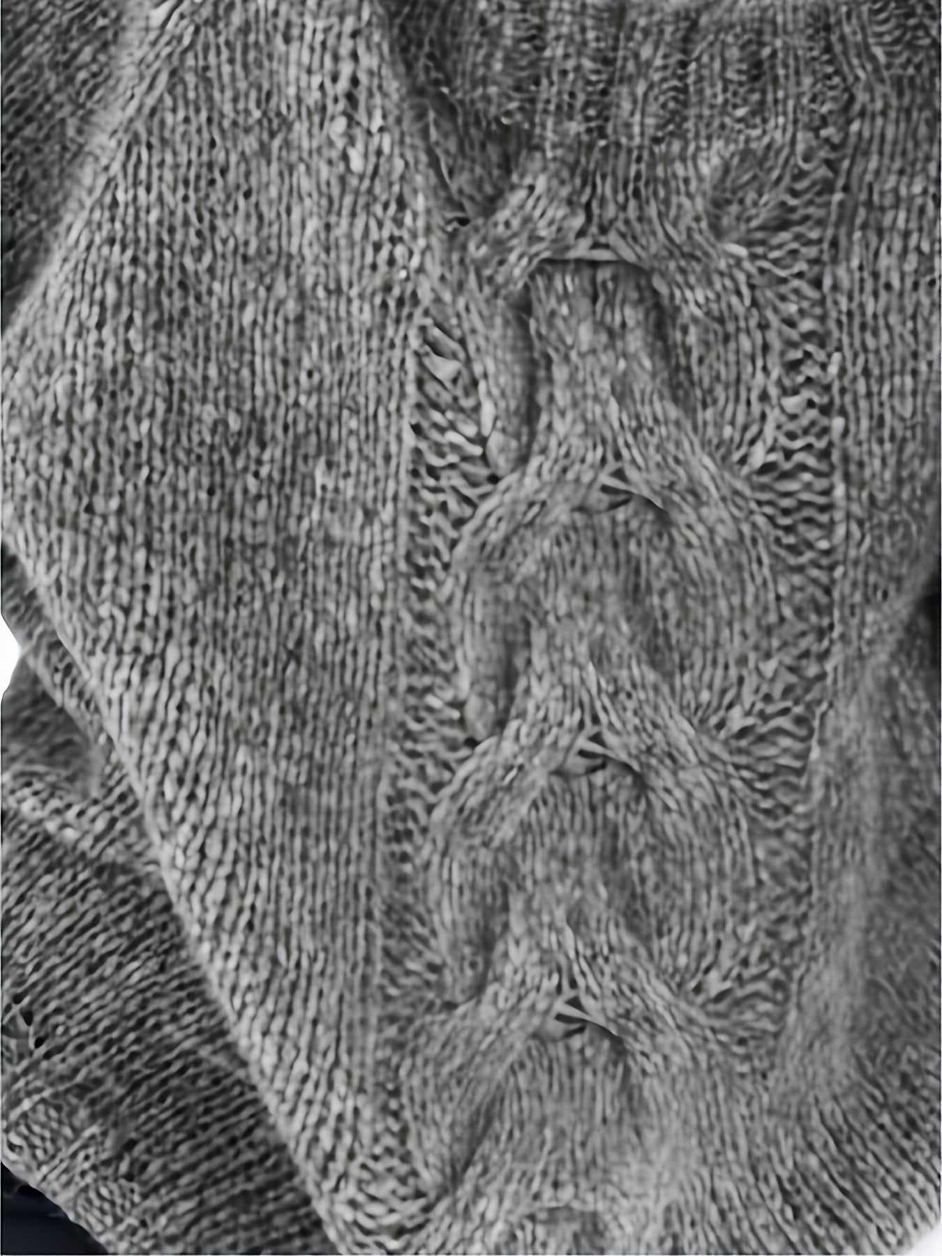 Solid Cable Long Sleeve Turtle Neck Sweater