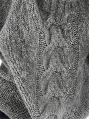 Solid Cable Long Sleeve Turtle Neck Sweater
