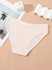 4 Pcs Ribbed Briefs Seamless Mid Rise Panties Women's Lingerie