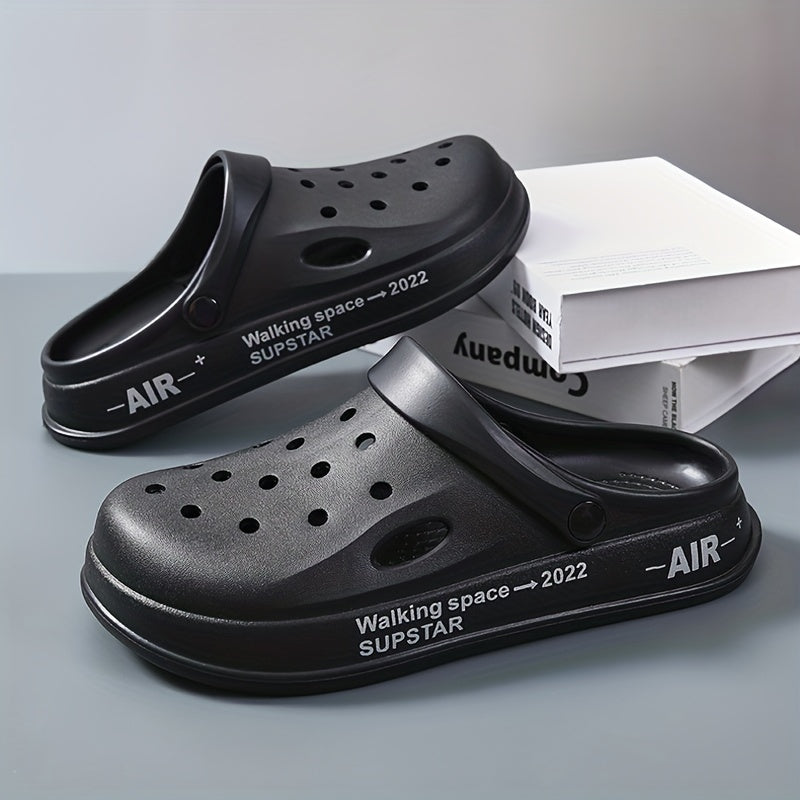 Women's Platform Clogs Letter Printed Non Slip Slide Shoes