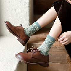 5 Pairs 3D Textured Comfy Mid Tube Women's Socks
