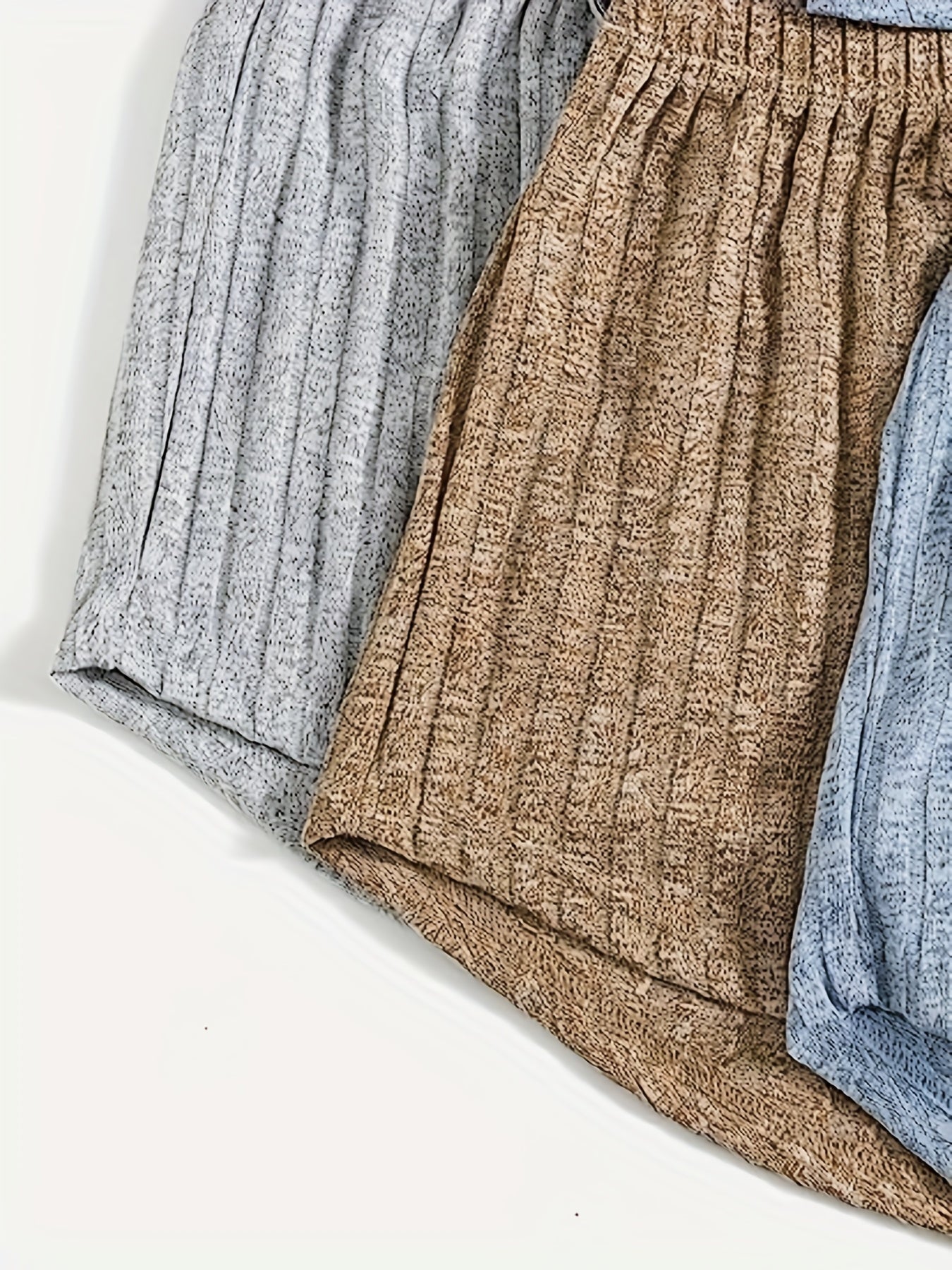 Ribbed Knit Cami Top & Tie Shorts Pajama Set