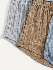 Ribbed Knit Cami Top & Tie Shorts Pajama Set