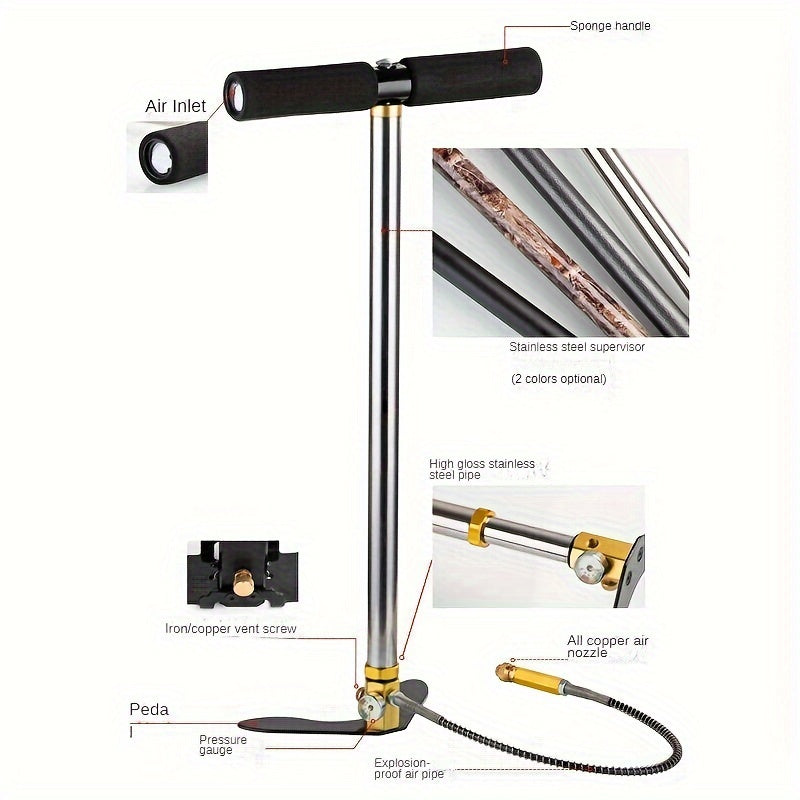 304 Stainless Steel Manual Air Pump Lightweight Portable 30MMPA 40