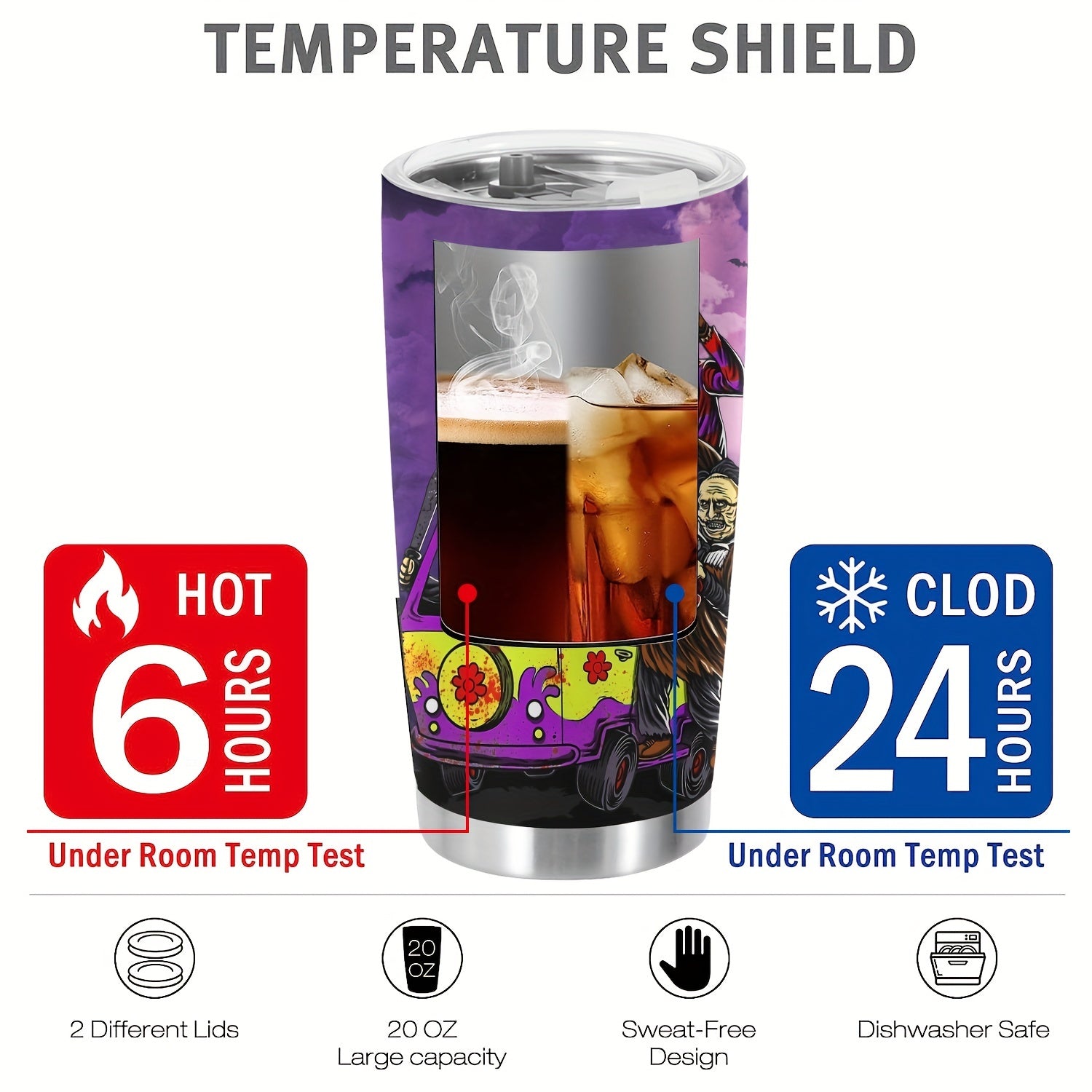 20oz Halloween Stainless Steel Tumbler - Double Wall Vacuum Insulated Travel Mug