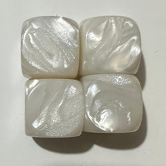 18pcs 16mm Rounded Pearl Blank Dice for Leisure & Entertainment