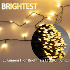 Christmas String Lights 20 12m 200LED Plug End 8 Modes Outdoor Indoor Fairy Ligh