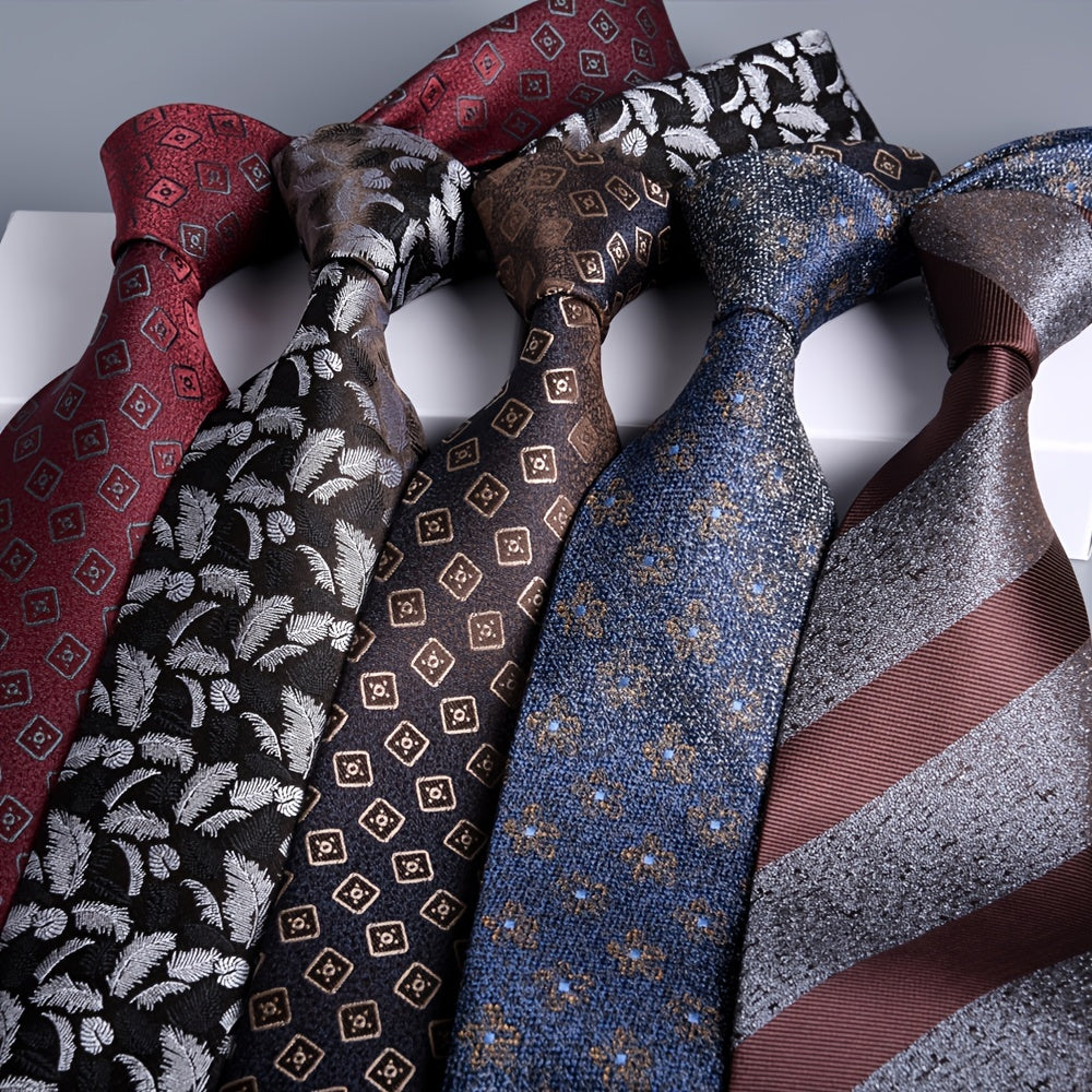Men's Striped Jacquard Tie for Formal Wear