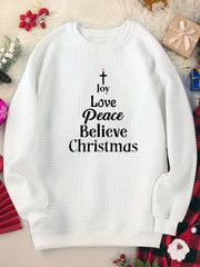 Cross & Letter Print Christmas Lounge Top