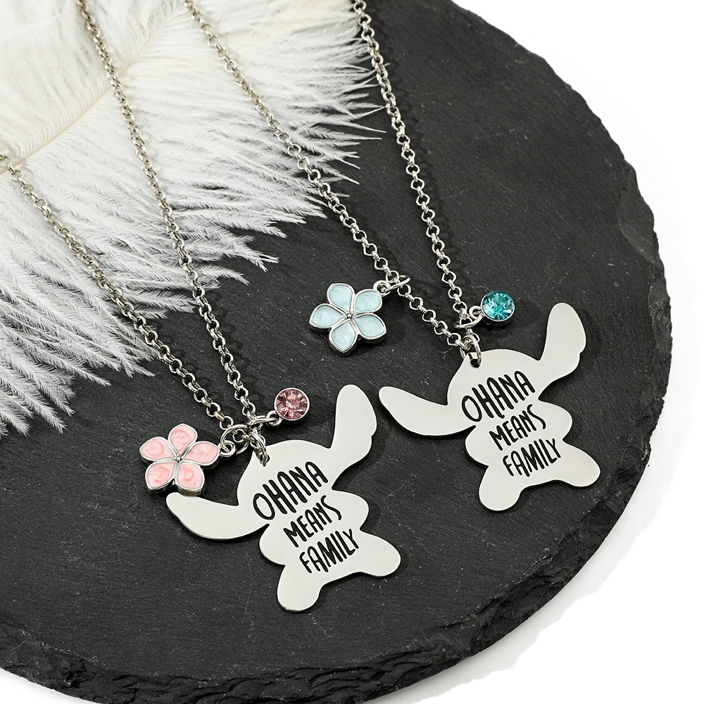 Aoger Cartoon Stitch Series Bracelet Keychain Ohana Means Family