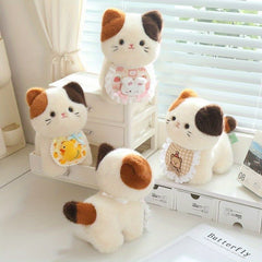 Floral Cat Plush Doll with Three Faces Soft Plush Body