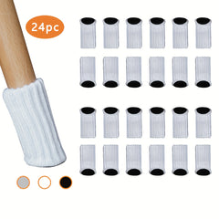 24pcs Chair Leg Protectors Knitted Furniture Socks Floor Protector Anti-slip