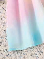 Toddlr Grls Ruffle Trim Cold Shldr Tie Dye Princess Dress