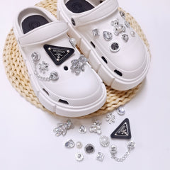 13pcs Shoe Jewelry Rhinestone Chain Bear Triangle Shoe Buckle for Kids Adult