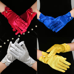 Wedding Satin Bow Gloves Bridal Gloves Formal Event Party Cosplay Opera 1pair