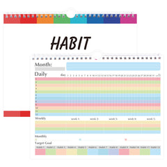 Trees Habit Tracker Wall Calendar & Journal Spiral Binding 10.8 Inches