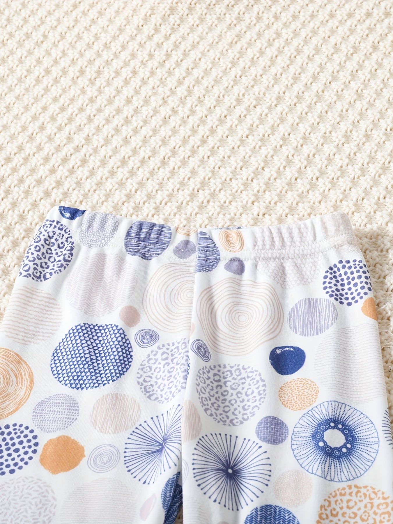 2pcs Geo Leaf Print Toddler Leggings Slim Fit Outwear