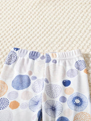 2pcs Geo Leaf Print Toddler Leggings Slim Fit Outwear