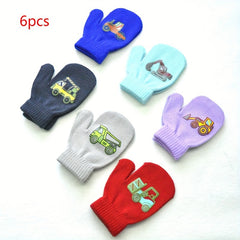 6 Pairs Children's Knitted Gloves Colorful Mittens Magic Full Finger Warm Gloves