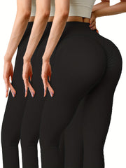 3pcs Yoga Pants High Stretch Butt Lifting Leggings Women's Activewear