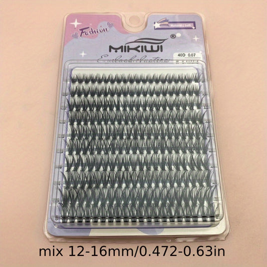 200Pcs 40D 12-16mm D Curl Cluster Lashes Soft&Natural False Eyelashes