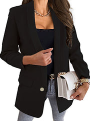 Lapel Button Slim Blazer Coat Casual Long Sleeve Loose Solid Suit Blazer