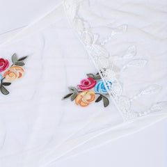 Flower Embroidery Tassel Scarf Boho Lace Shawl Head Wrap
