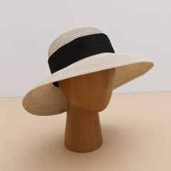 UV Protection Straw Sun Hat Wide Brim French Style