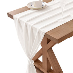 Balinese Pleated Chiffon Table Runner Polyester Solid Cover