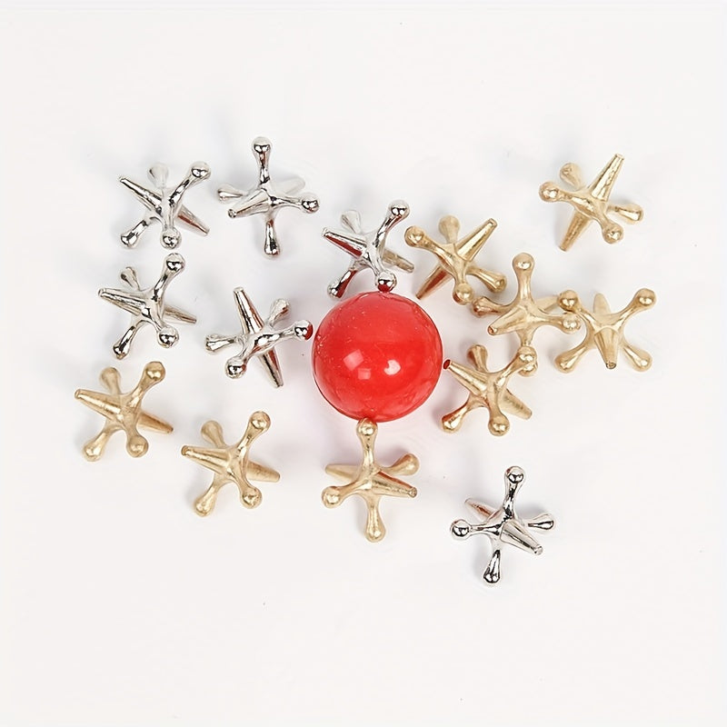 Metal Puzzle Jack Table Game - Fun Traditional Toy for Adults