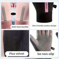 Winter Touch Screen Gloves Short Windproof Waterproof Gloves Outdoor Sports