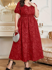 Romantic Kaftan Dress Women's Plus Floral Print Puff Sleeve