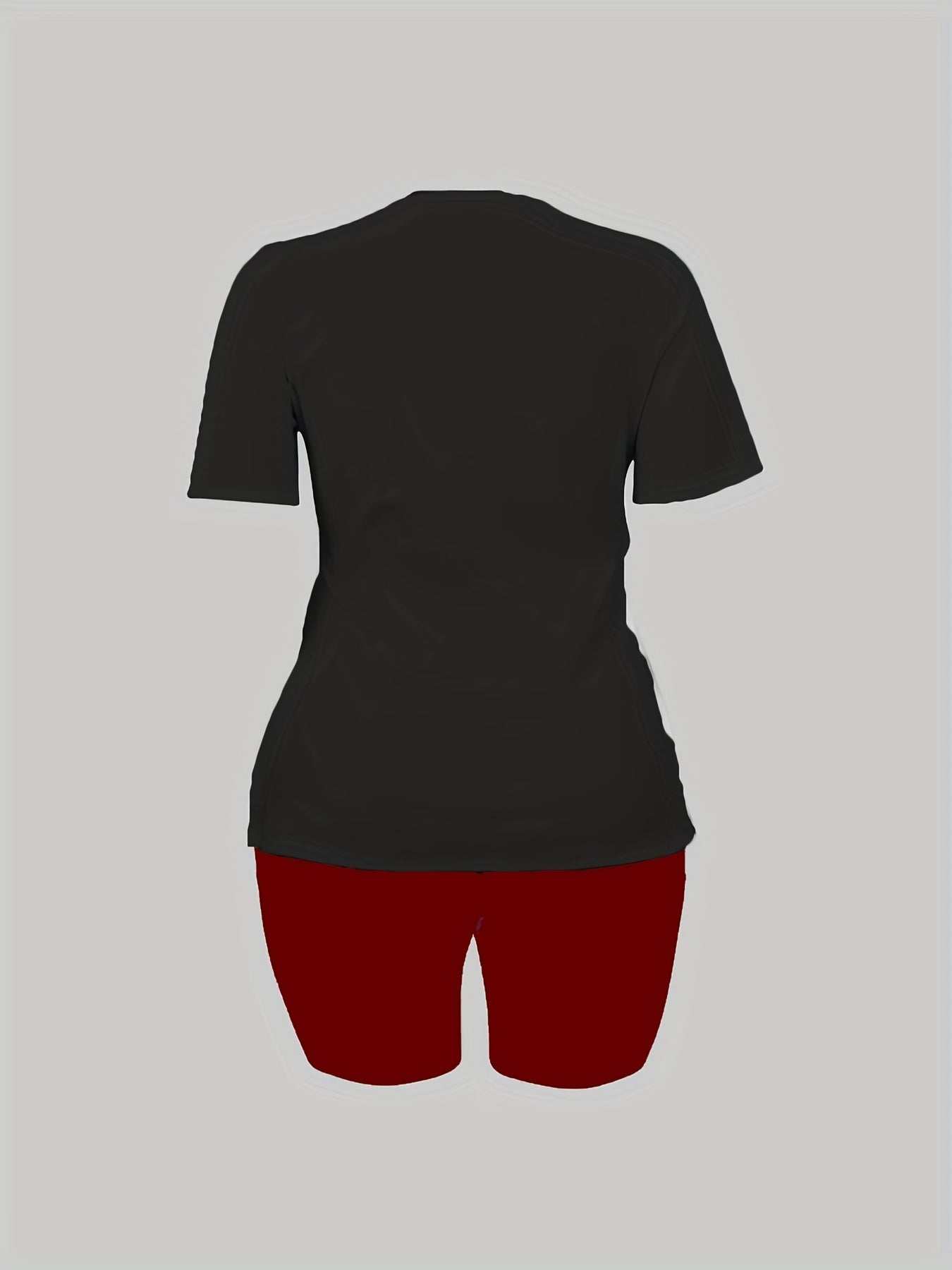 Women's Plus Car & Letter Print Tee & Shorts 2pcs Set