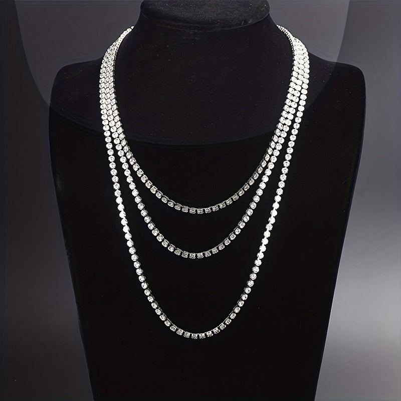 Hip Hop Full Rhinestone Pendant Clavicle Necklace Pendant High Sense Minimalist