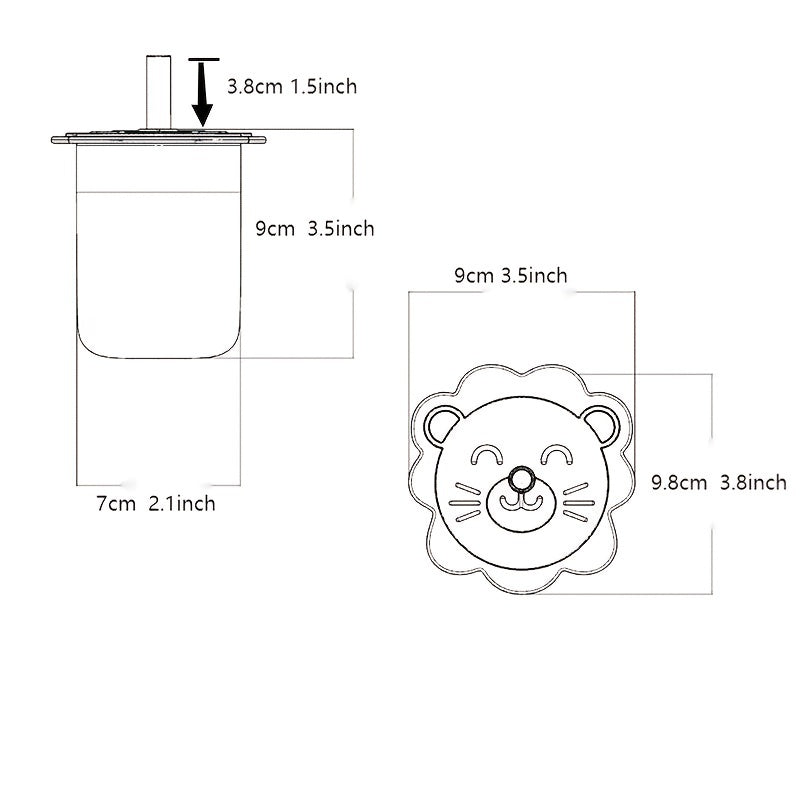 Cartoon Lion Straw Cup for Kids, Baby Water Cup