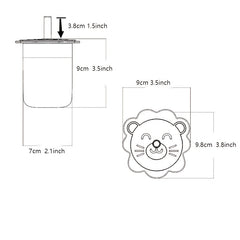 Cartoon Lion Straw Cup for Kids, Baby Water Cup