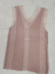 Lace Trim V Neck Tank Top Sleeveless Summer Casual Women's Clothing
