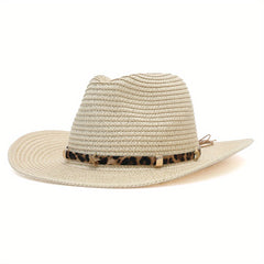 Classic Western Sun Hat Vintage Straw Jazz Hats for Women