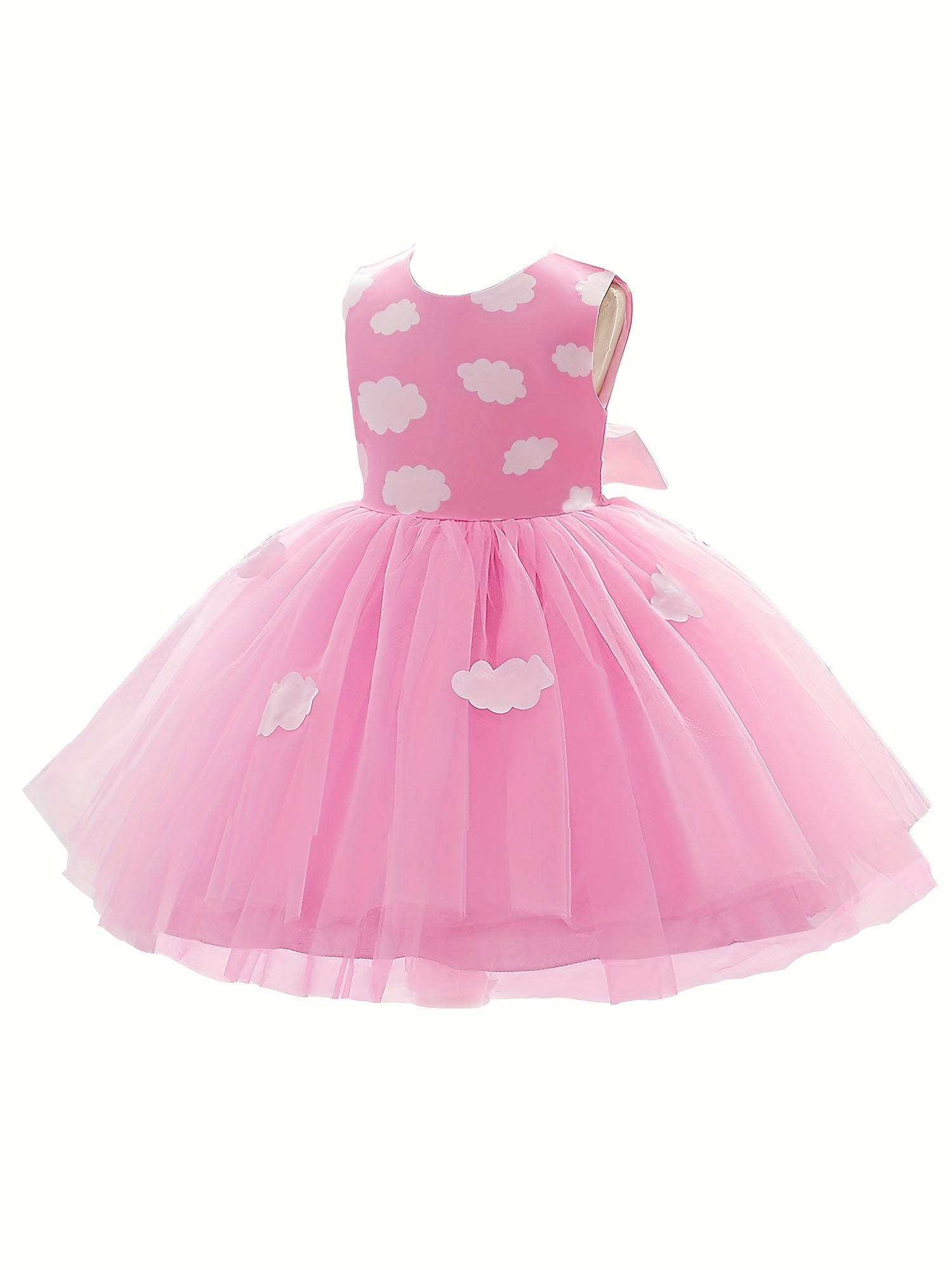 Toddler Girl's Clouds Print Princess Dress & Headband