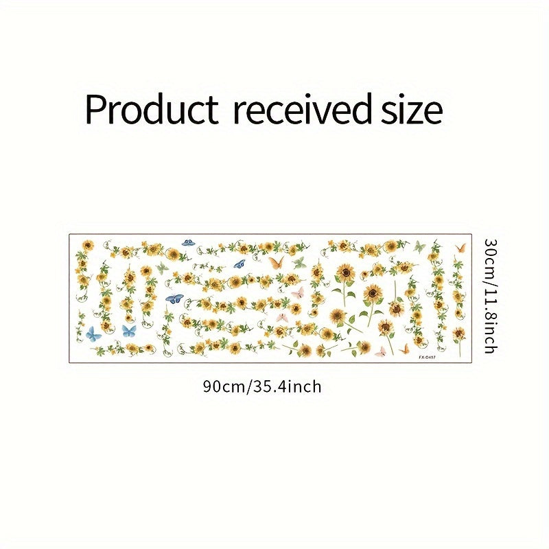 Sunflower Vine Butterfly Wall Decals