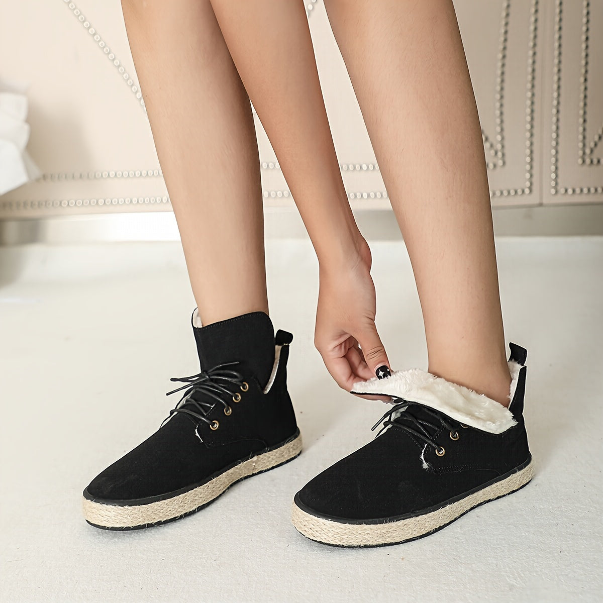 Plush Lined Thermal Skate Shoes Non Slip Winter Boots