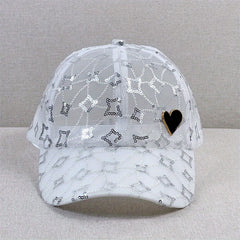 Mesh Breathable Sequin Baseball Cap Thin Sun Hat Lightweight Adjustable Dad Hats