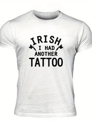 Men's Tattoo Print T shirt Casual Stretch Tee
